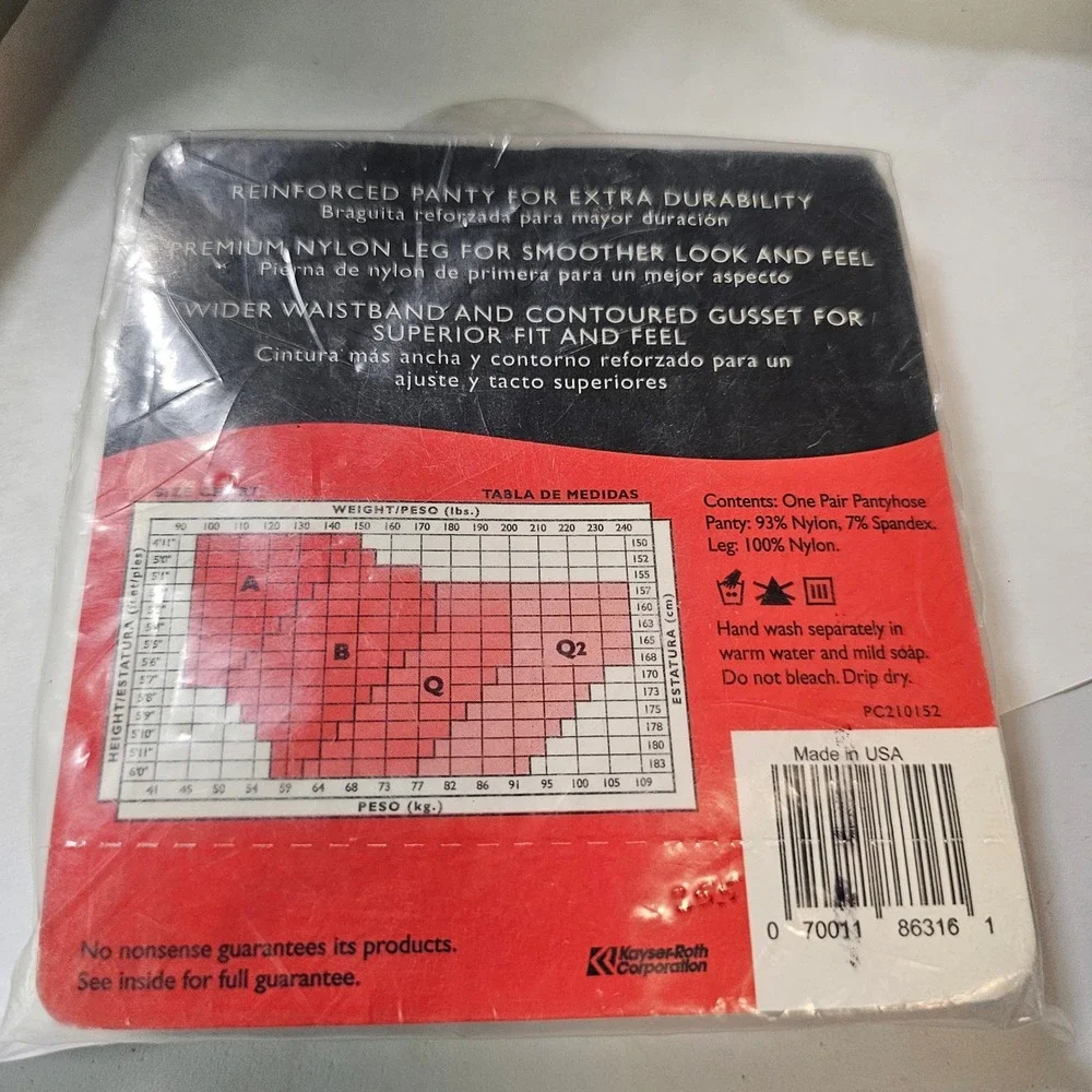 Vintage No nonsense Premium Nylon Pantyhose Tan Sheer Toe Size A Regular USA